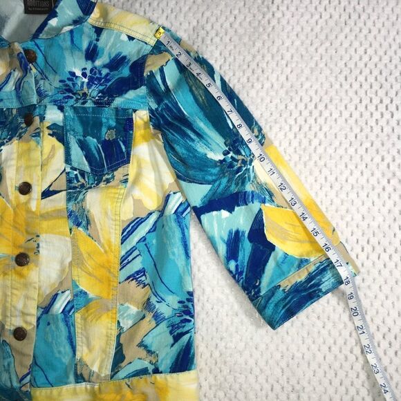 Additions by Chico’s Jacket, Blue and Yellow, Abstract, Size 1 - Picture 5 of 7